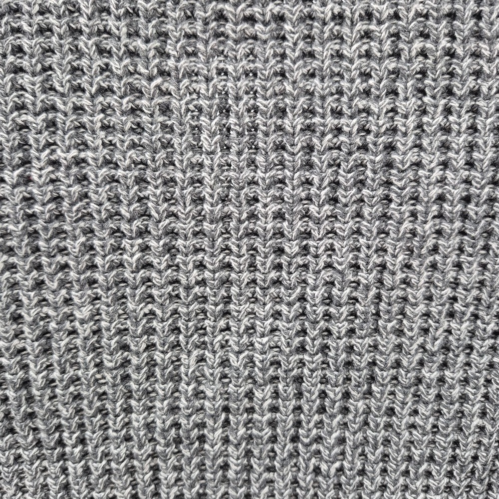 LL Bean Sweater Mens Large Gray Full Zip Elbow Pad Waffle Knit Grandpa Core - Picture 8 of 10